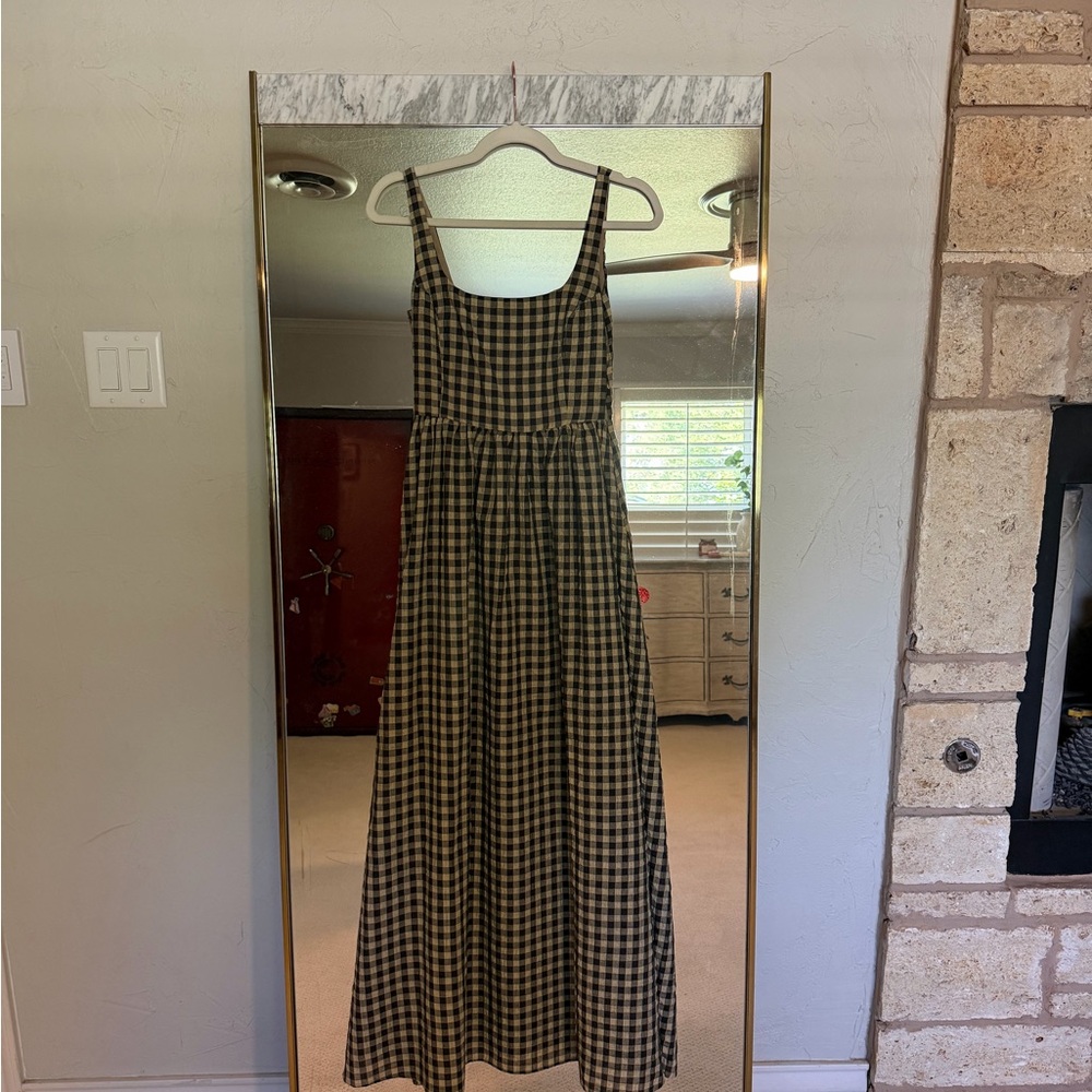 Princess Polly Black and Cream Gingham Maxi Dress